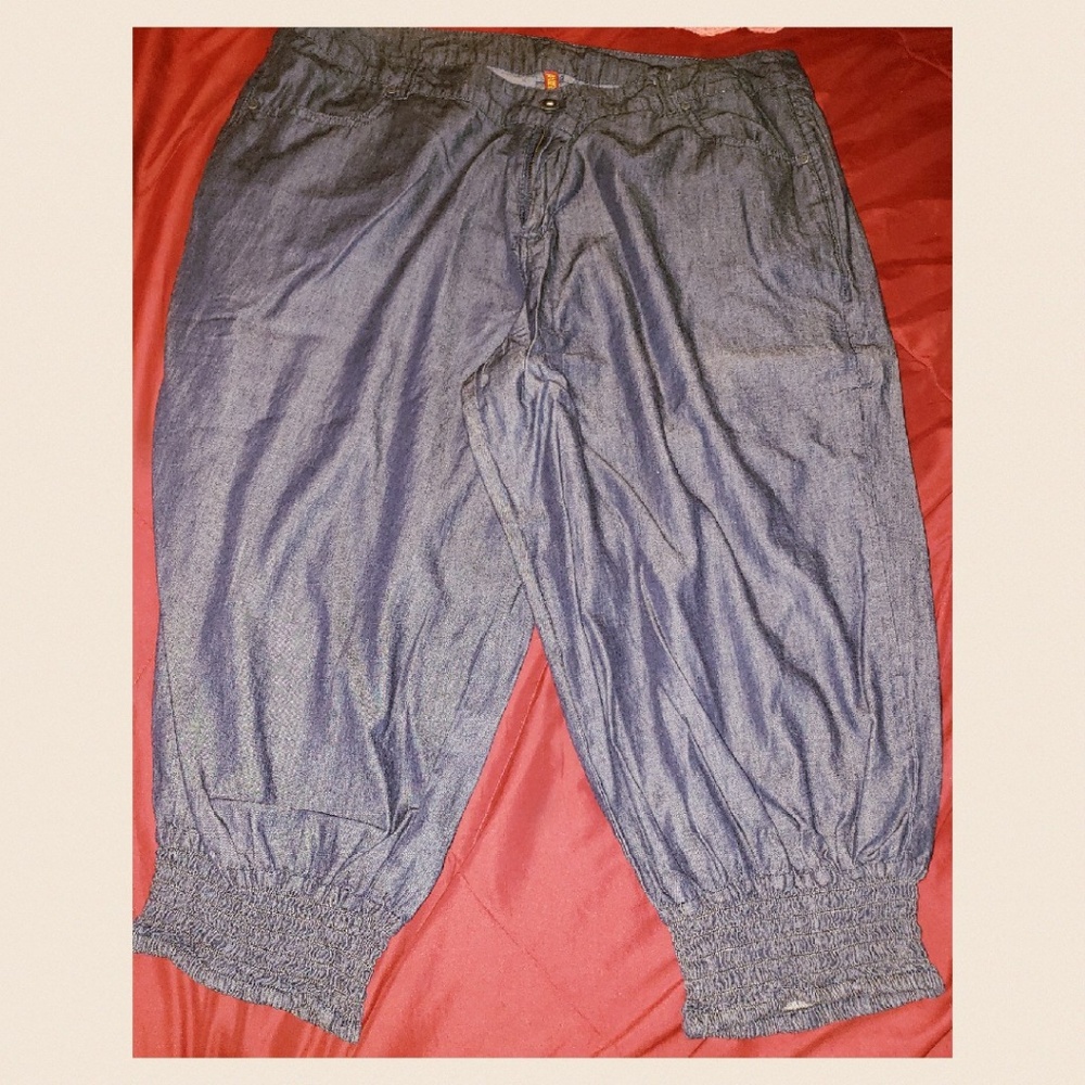 SOLD! Denim joggers worn once!
